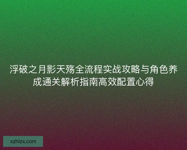 浮破之月影天殇全流程实战攻略与角色养成通关解析指南高效配置心得